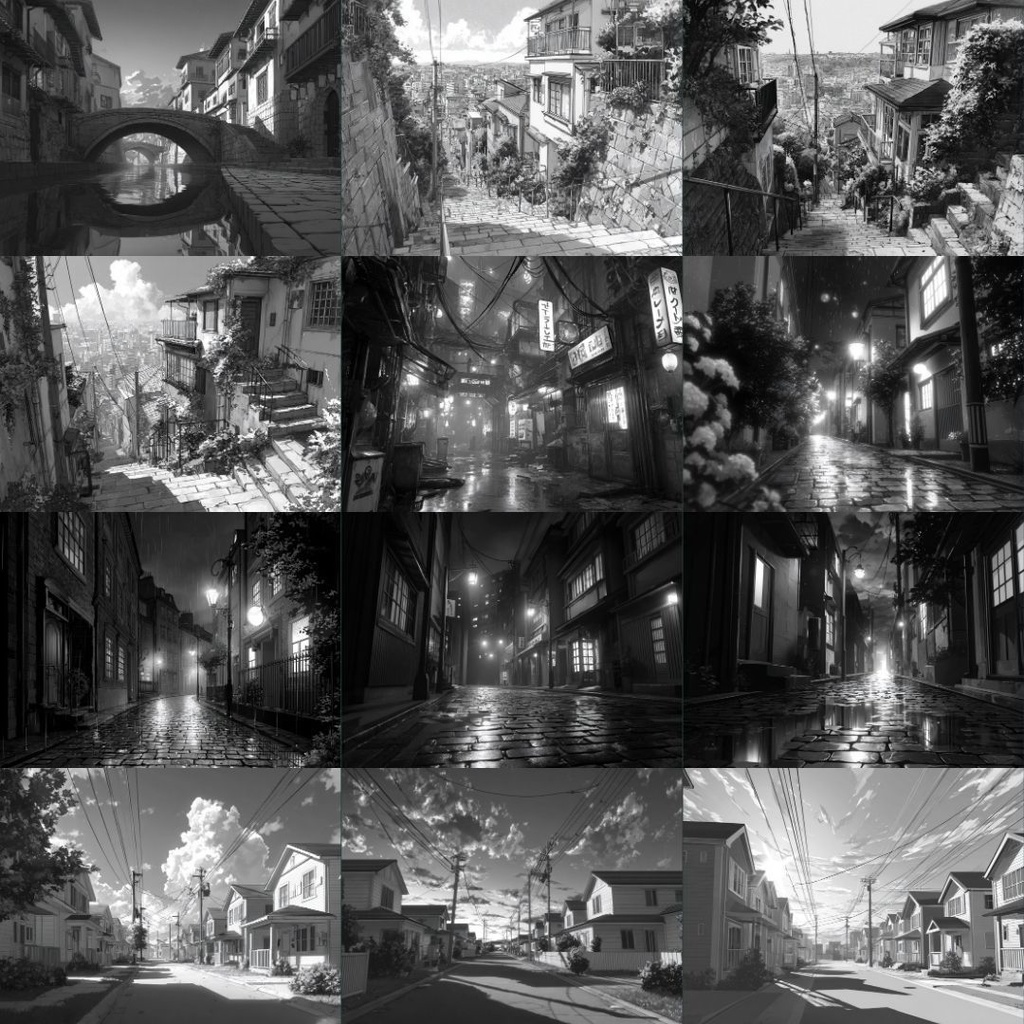 【TRPG背景素材】モノクロ 250枚|風景・施設・ファンタジー・ホラー