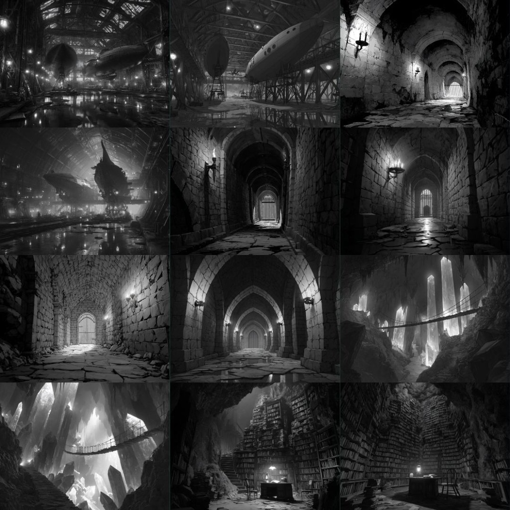 【TRPG背景素材】モノクロ 250枚|風景・施設・ファンタジー・ホラー