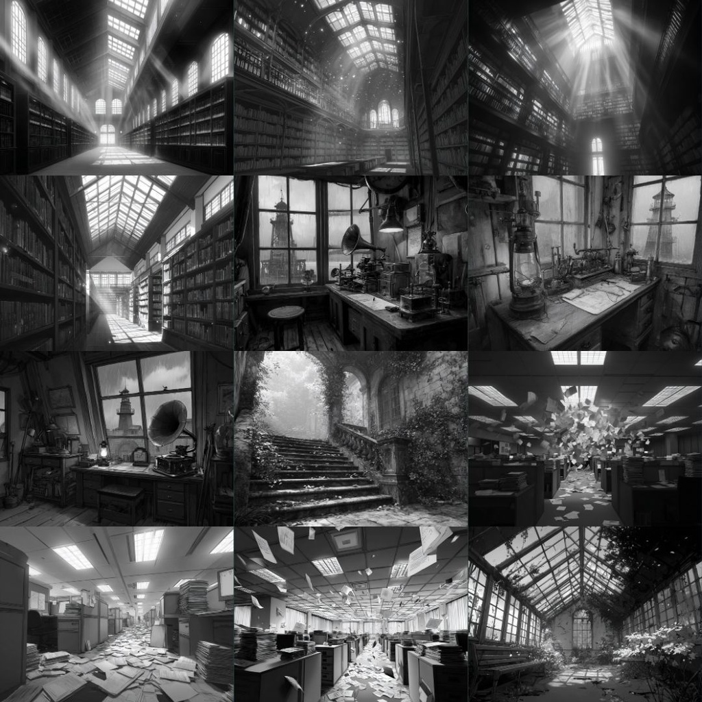 【TRPG背景素材】モノクロ 250枚|風景・施設・ファンタジー・ホラー