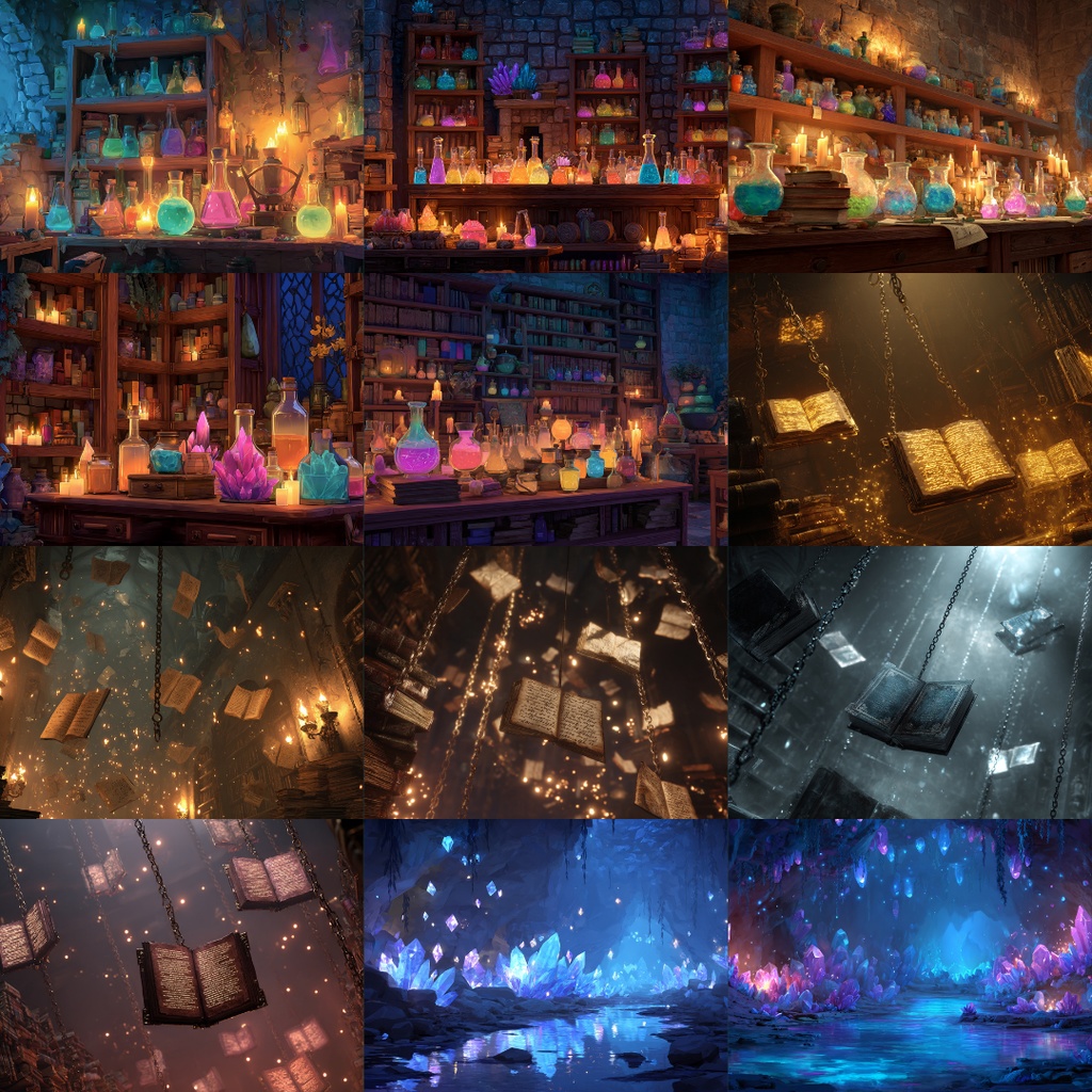 【TRPG背景素材】魔法の世界 135枚|図書室・天文塔・遺跡・空中都市・神殿・時空・魔法学園・森etc