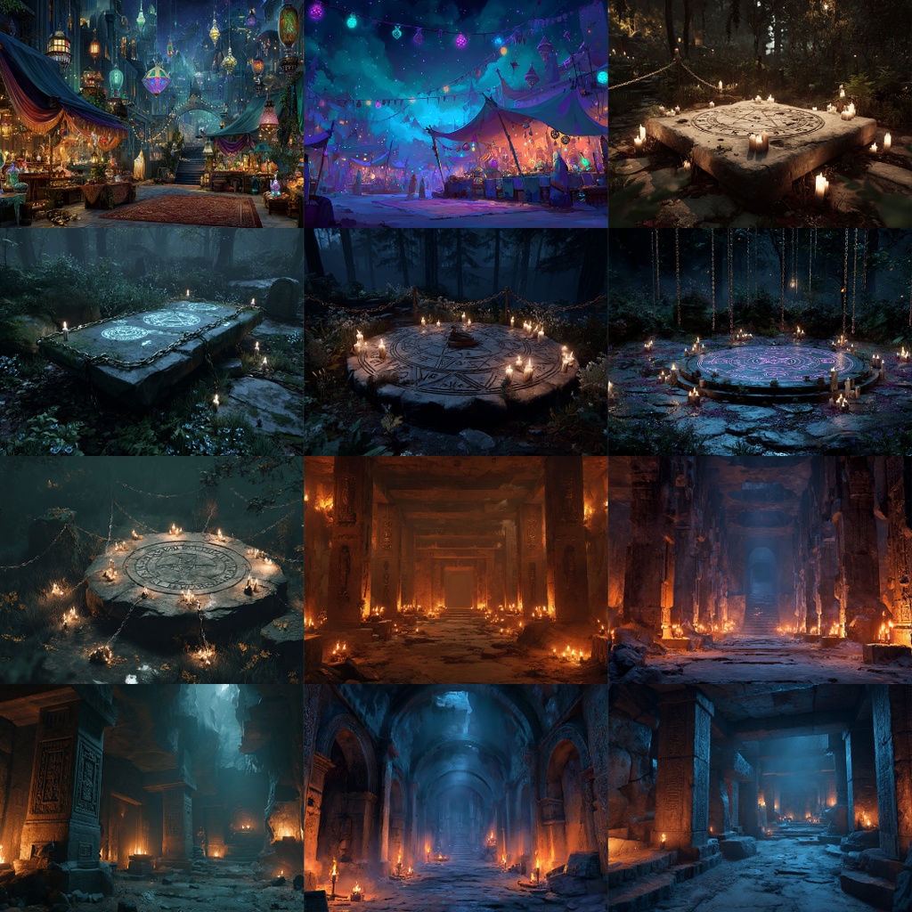 【TRPG背景素材】魔法の世界 135枚|図書室・天文塔・遺跡・空中都市・神殿・時空・魔法学園・森etc