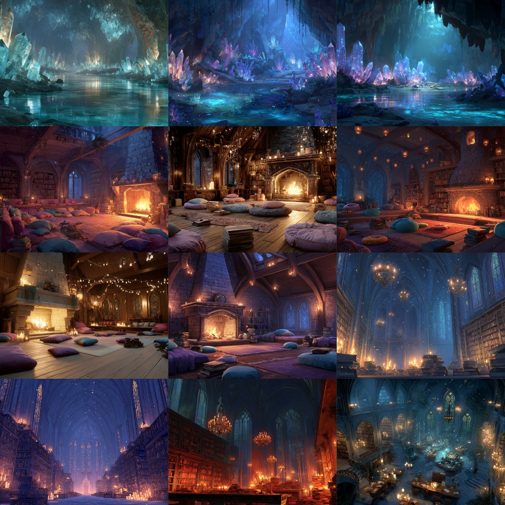 【TRPG背景素材】魔法の世界 135枚|図書室・天文塔・遺跡・空中都市・神殿・時空・魔法学園・森etc