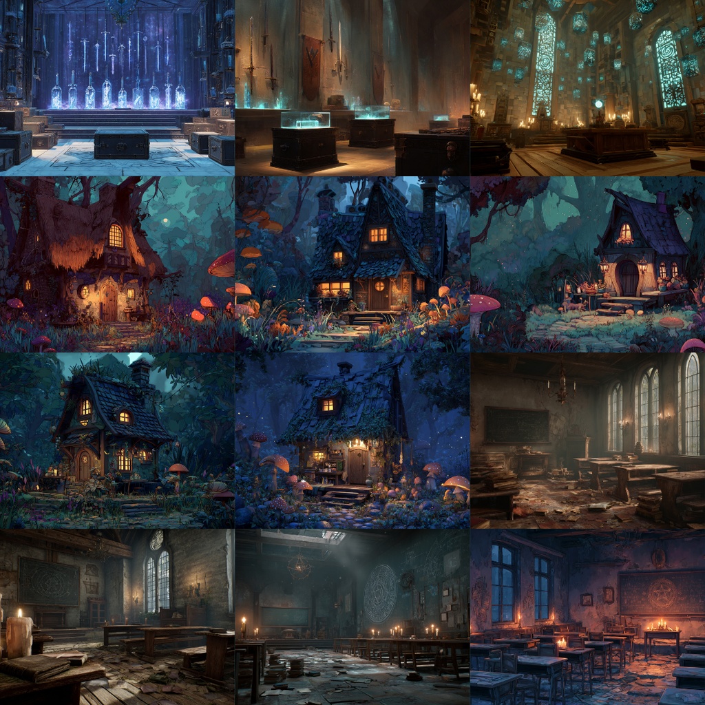 【TRPG背景素材】魔法の世界 135枚|図書室・天文塔・遺跡・空中都市・神殿・時空・魔法学園・森etc