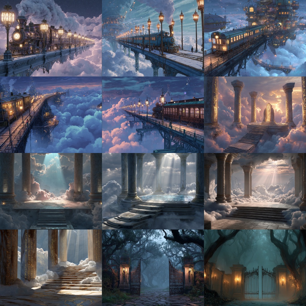 【TRPG背景素材】魔法の世界 135枚|図書室・天文塔・遺跡・空中都市・神殿・時空・魔法学園・森etc