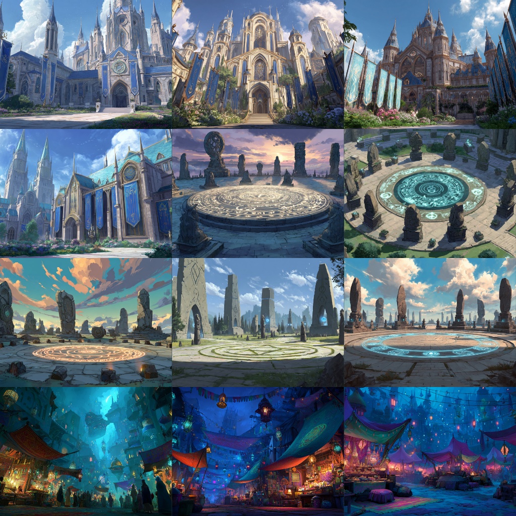 【TRPG背景素材】魔法の世界 135枚|図書室・天文塔・遺跡・空中都市・神殿・時空・魔法学園・森etc