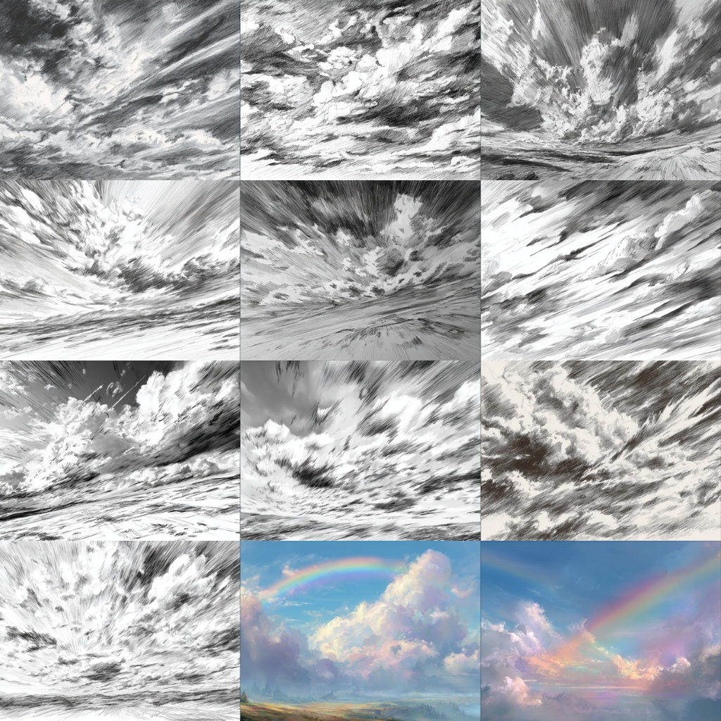 【TRPG背景素材】昼の青空 182枚|アニメ風・水彩画・油絵・ミニマルグラフィック・田舎・カフェ・屋上・Lofi・魔法etc