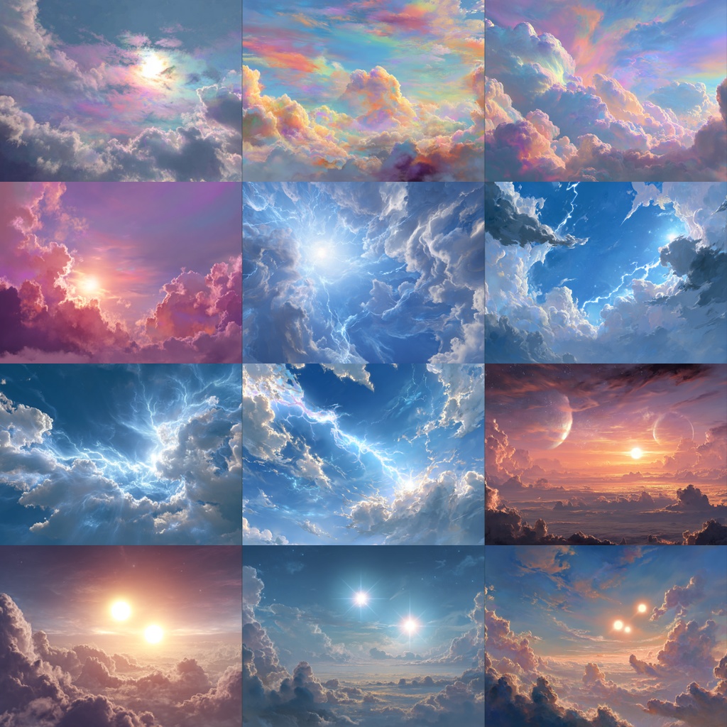 【TRPG背景素材】昼の青空 182枚|アニメ風・水彩画・油絵・ミニマルグラフィック・田舎・カフェ・屋上・Lofi・魔法etc