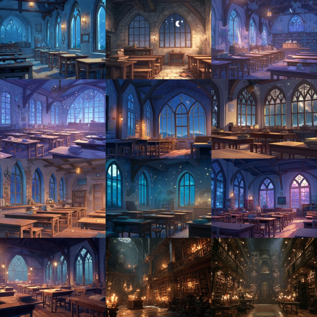 【TRPG背景素材】魔法学校 183枚|教室・図書館・回廊・錬金術実験室・講堂・禁書・決闘場・校長室・大聖堂・食堂・寮・外観etc