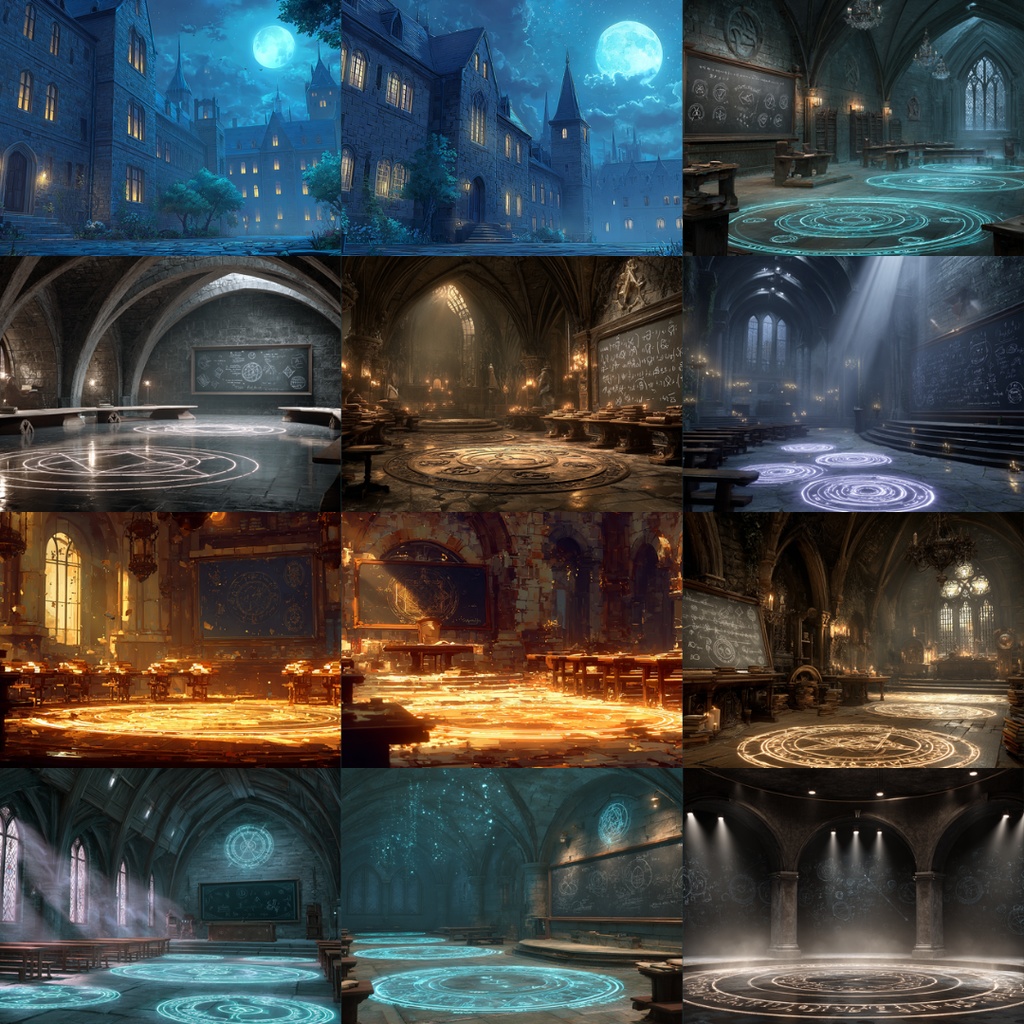 【TRPG背景素材】魔法学校 183枚|教室・図書館・回廊・錬金術実験室・講堂・禁書・決闘場・校長室・大聖堂・食堂・寮・外観etc