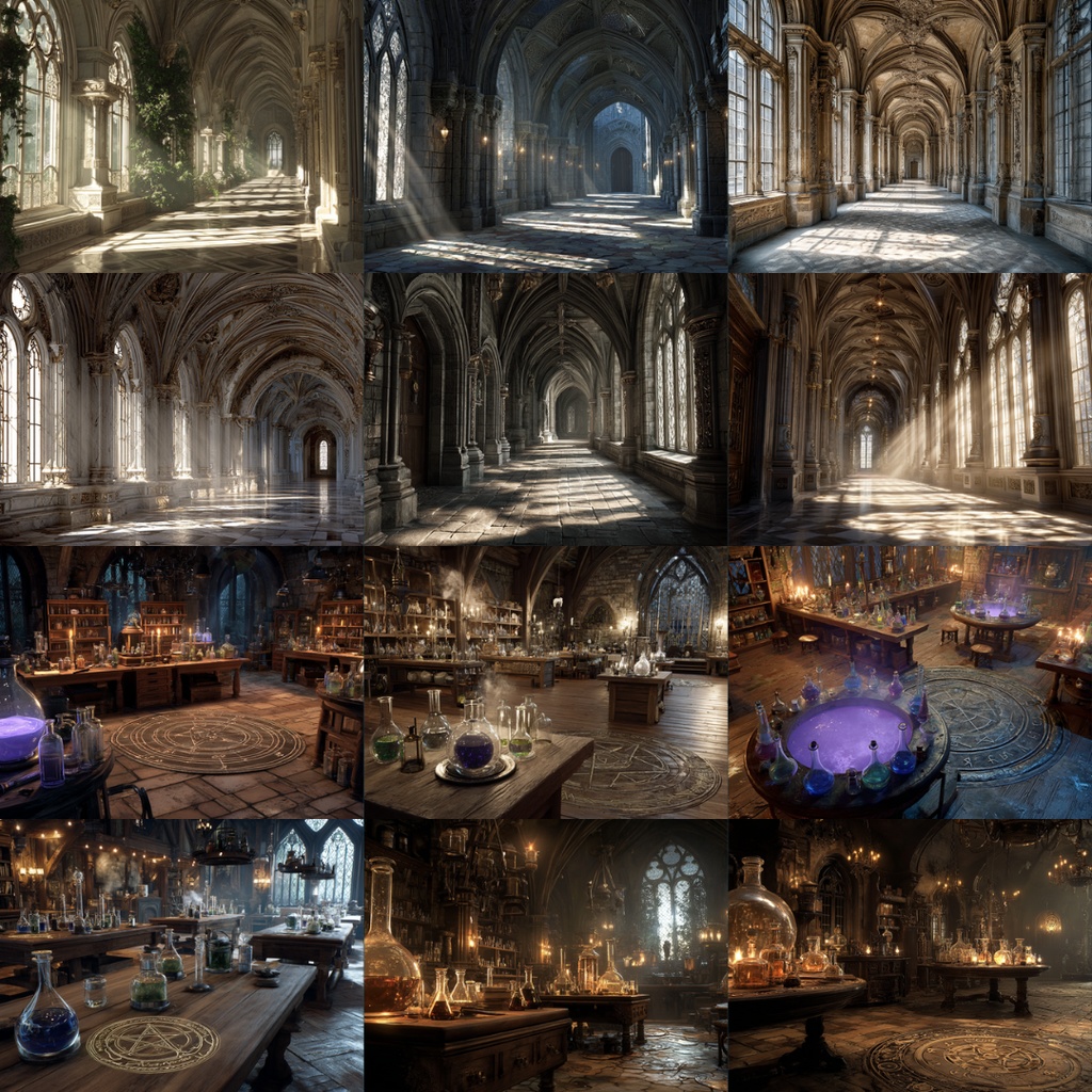 【TRPG背景素材】魔法学校 183枚|教室・図書館・回廊・錬金術実験室・講堂・禁書・決闘場・校長室・大聖堂・食堂・寮・外観etc