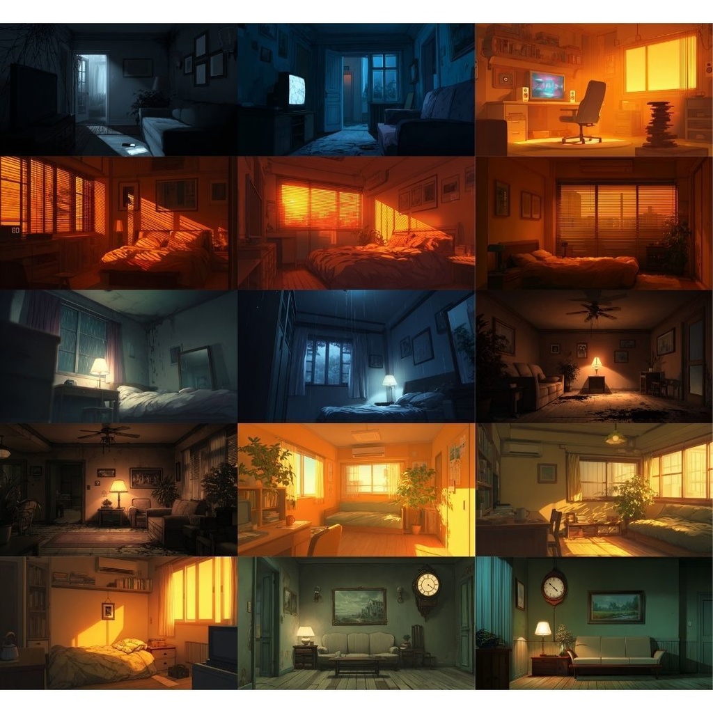 【TRPG背景素材】不穏な部屋 115枚|ワンルーム•ホラー•暗闇etc