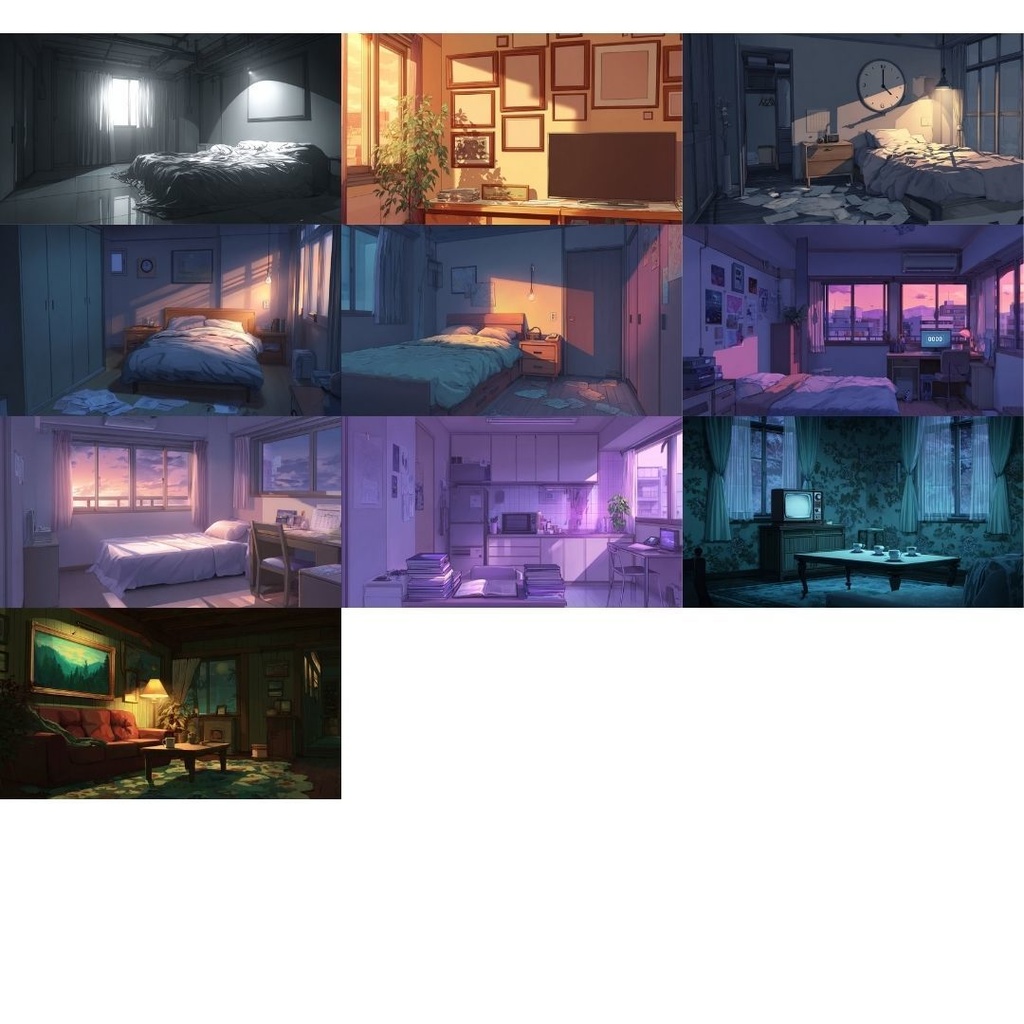 【TRPG背景素材】不穏な部屋 115枚|ワンルーム•ホラー•暗闇etc