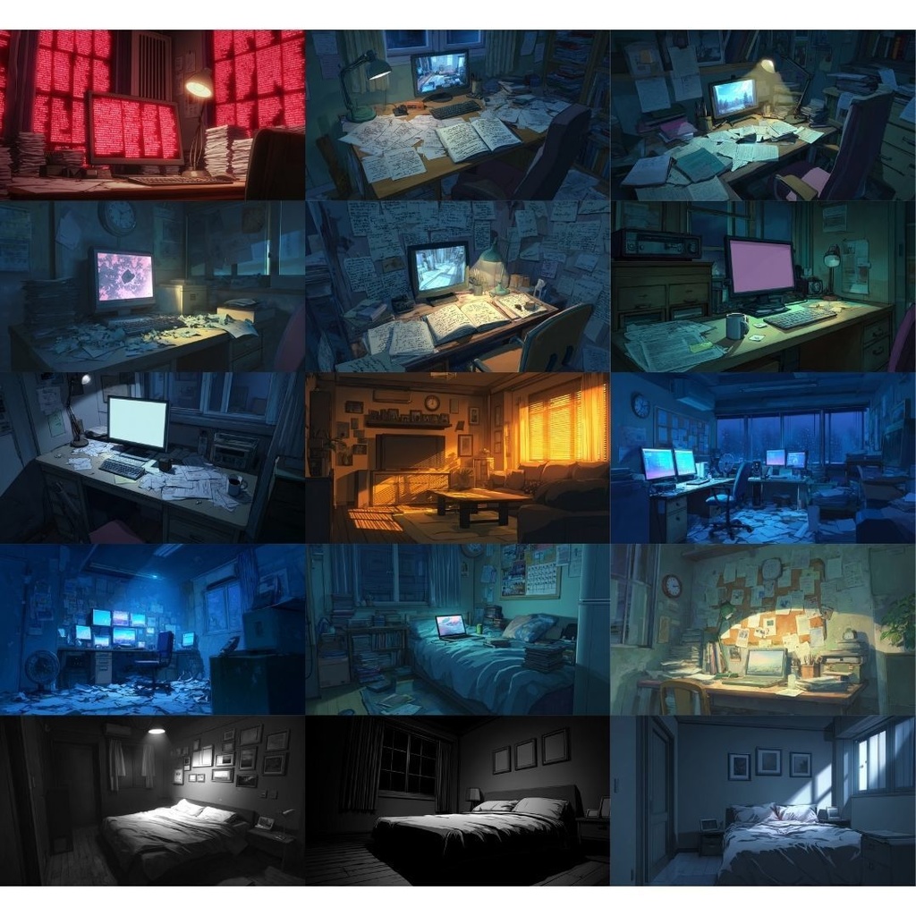 【TRPG背景素材】不穏な部屋 115枚|ワンルーム•ホラー•暗闇etc