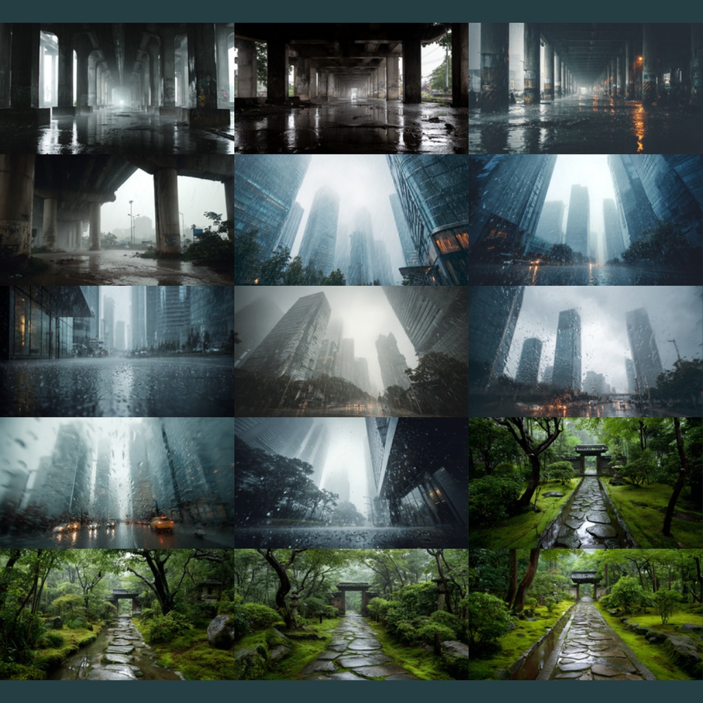 【TRPG背景素材】雨の街中 87枚|住宅街・街頭・紫陽花・古道・高架下・窓越しetc