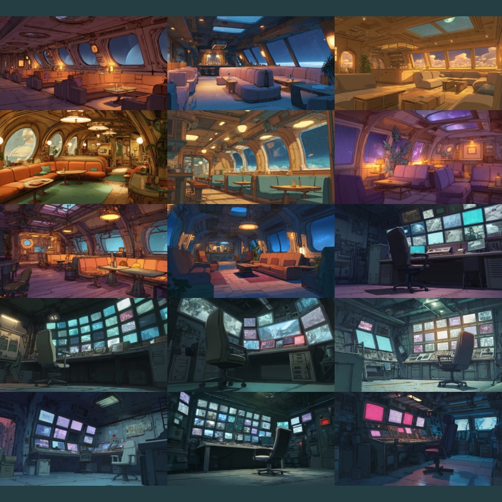 【TRPG背景素材】宇宙船内 124枚|船長室・貨物室・通信室・廊下・ロッカー・作戦会議室・監視室・コマンドブリッジetc