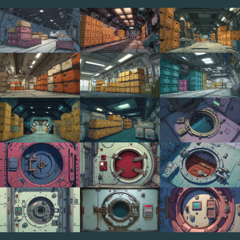 【TRPG背景素材】宇宙船内 124枚|船長室・貨物室・通信室・廊下・ロッカー・作戦会議室・監視室・コマンドブリッジetc