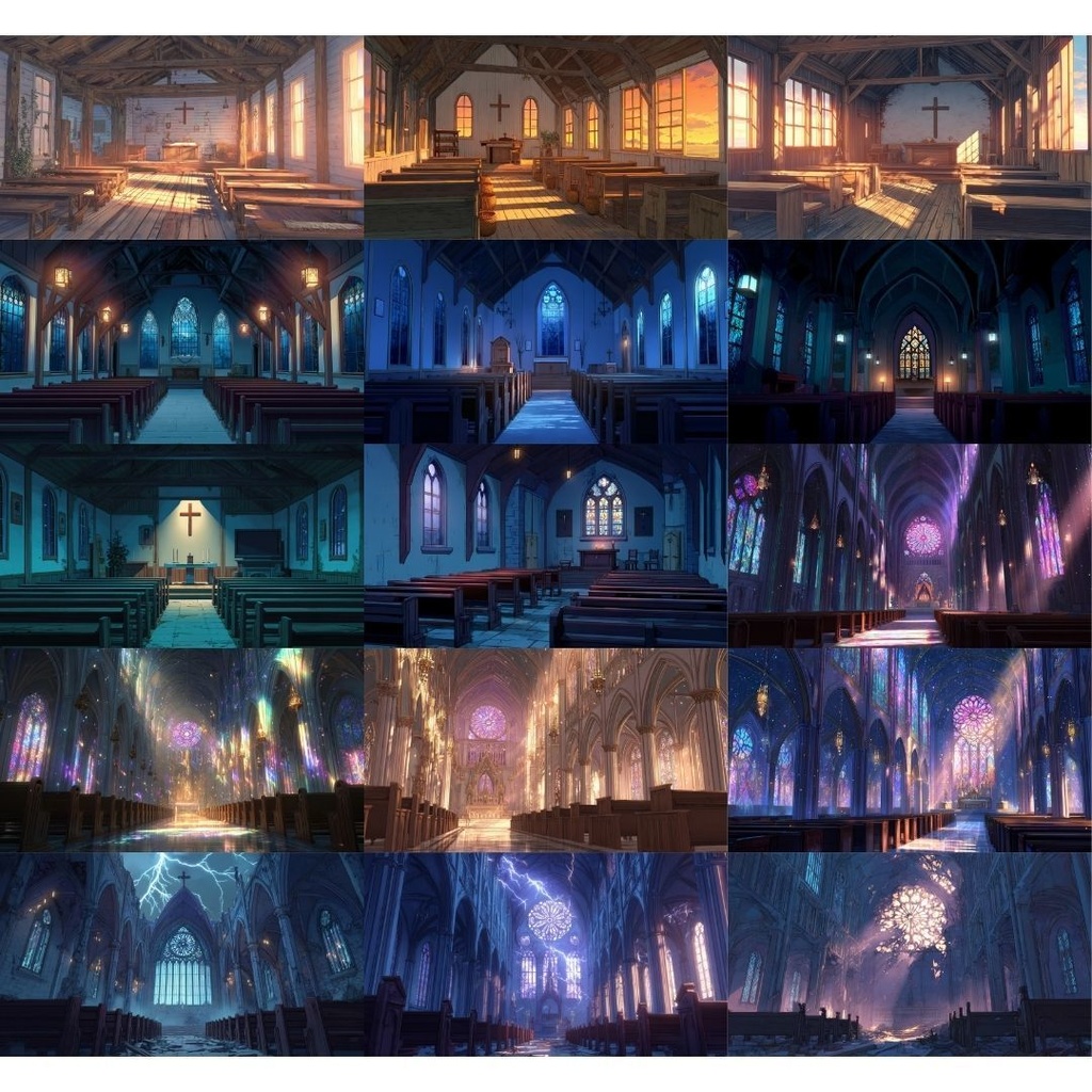 【TRPG背景素材】教会 175枚|シンプル•外観•内観•ホラー•etc