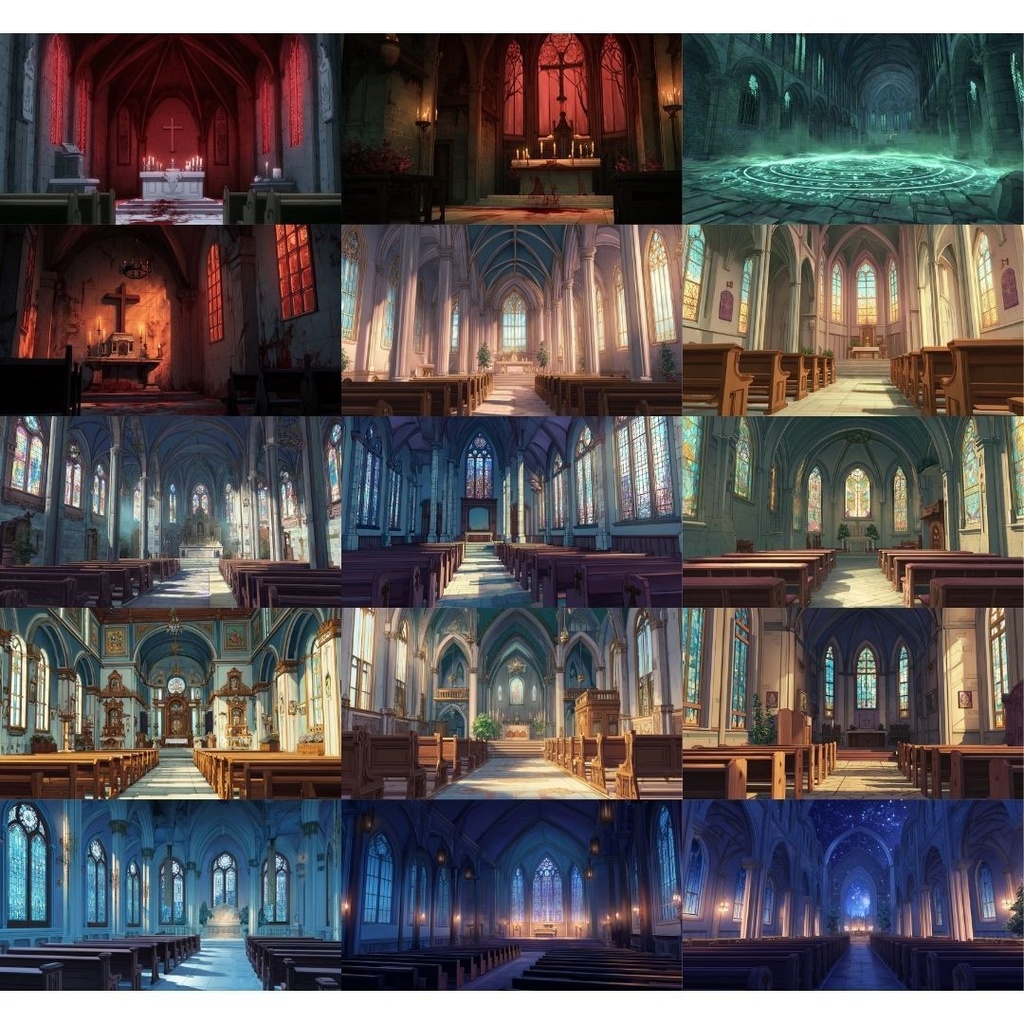 【TRPG背景素材】教会 175枚|シンプル•外観•内観•ホラー•etc