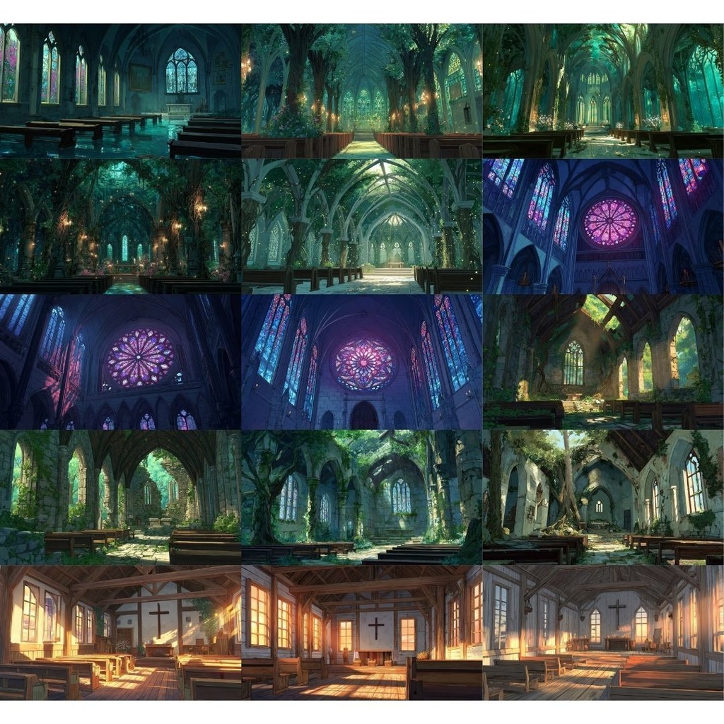 【TRPG背景素材】教会 175枚|シンプル•外観•内観•ホラー•etc