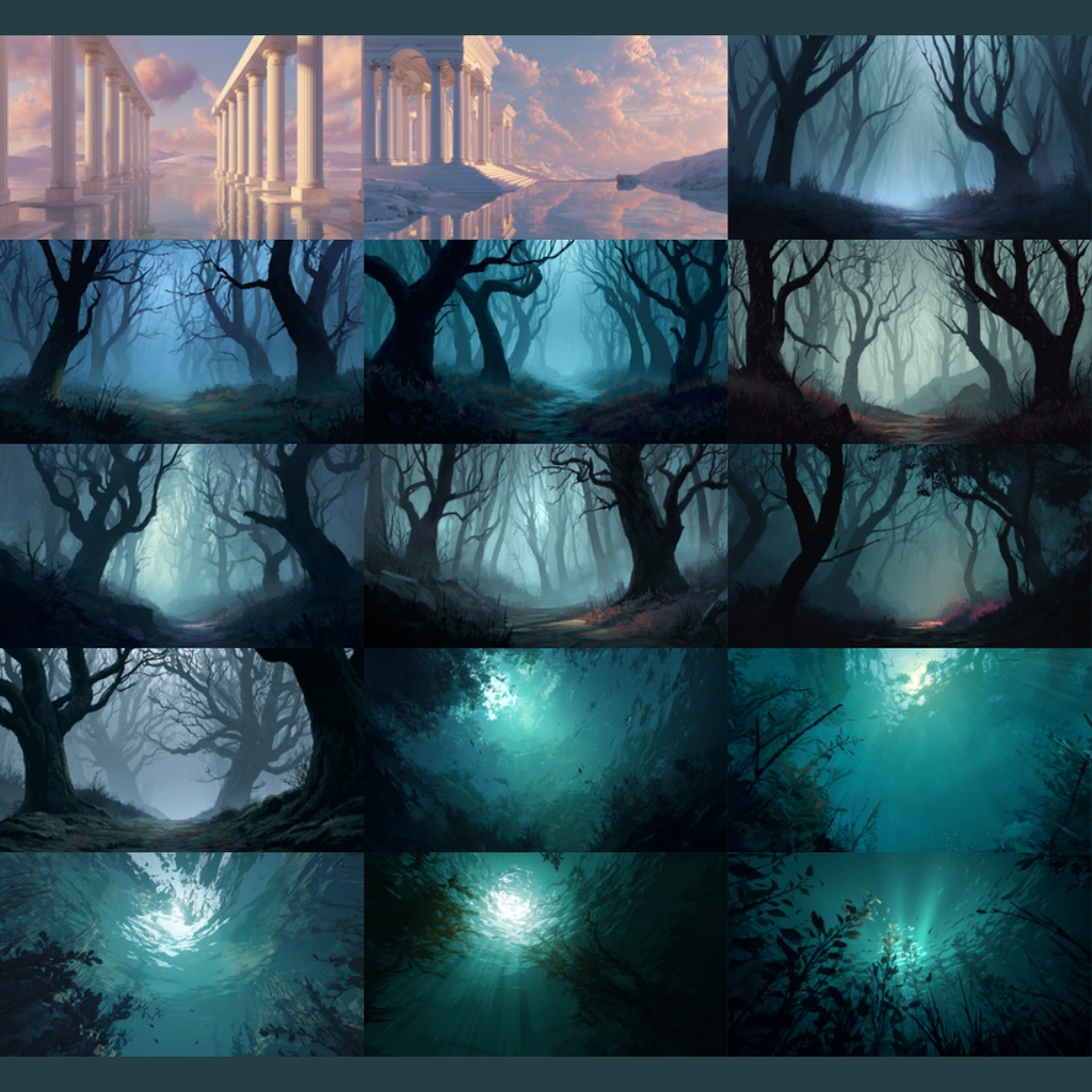 【TRPG背景素材】心象風景 155枚|白い部屋・暗い森・麦畑・白い病棟・白い神殿・黒の図書館・無音の教室etc