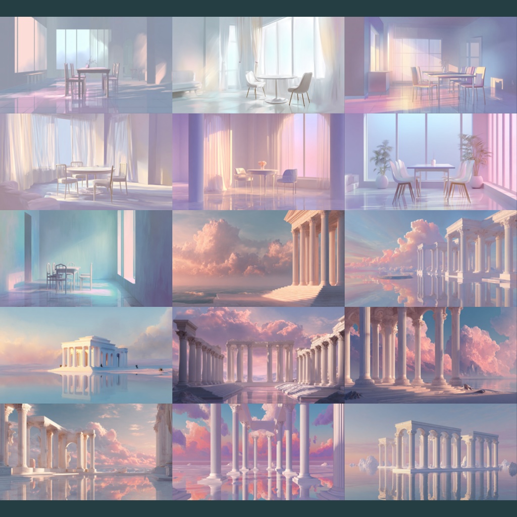 【TRPG背景素材】心象風景 155枚|白い部屋・暗い森・麦畑・白い病棟・白い神殿・黒の図書館・無音の教室etc