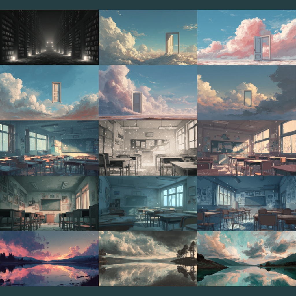 【TRPG背景素材】心象風景 155枚|白い部屋・暗い森・麦畑・白い病棟・白い神殿・黒の図書館・無音の教室etc