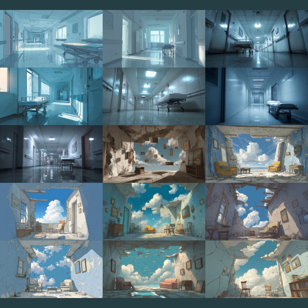 【TRPG背景素材】心象風景 155枚|白い部屋・暗い森・麦畑・白い病棟・白い神殿・黒の図書館・無音の教室etc