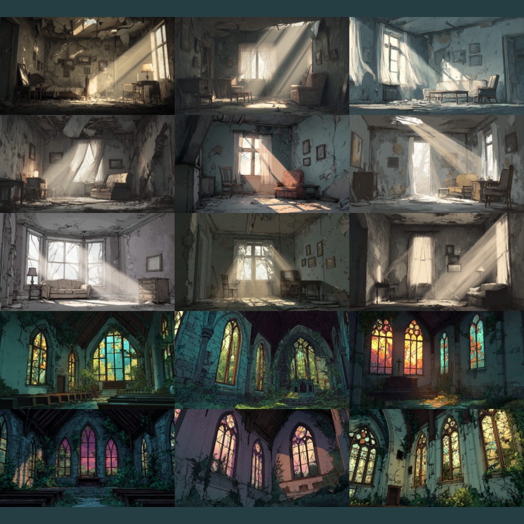 【TRPG背景素材】心象風景 155枚|白い部屋・暗い森・麦畑・白い病棟・白い神殿・黒の図書館・無音の教室etc