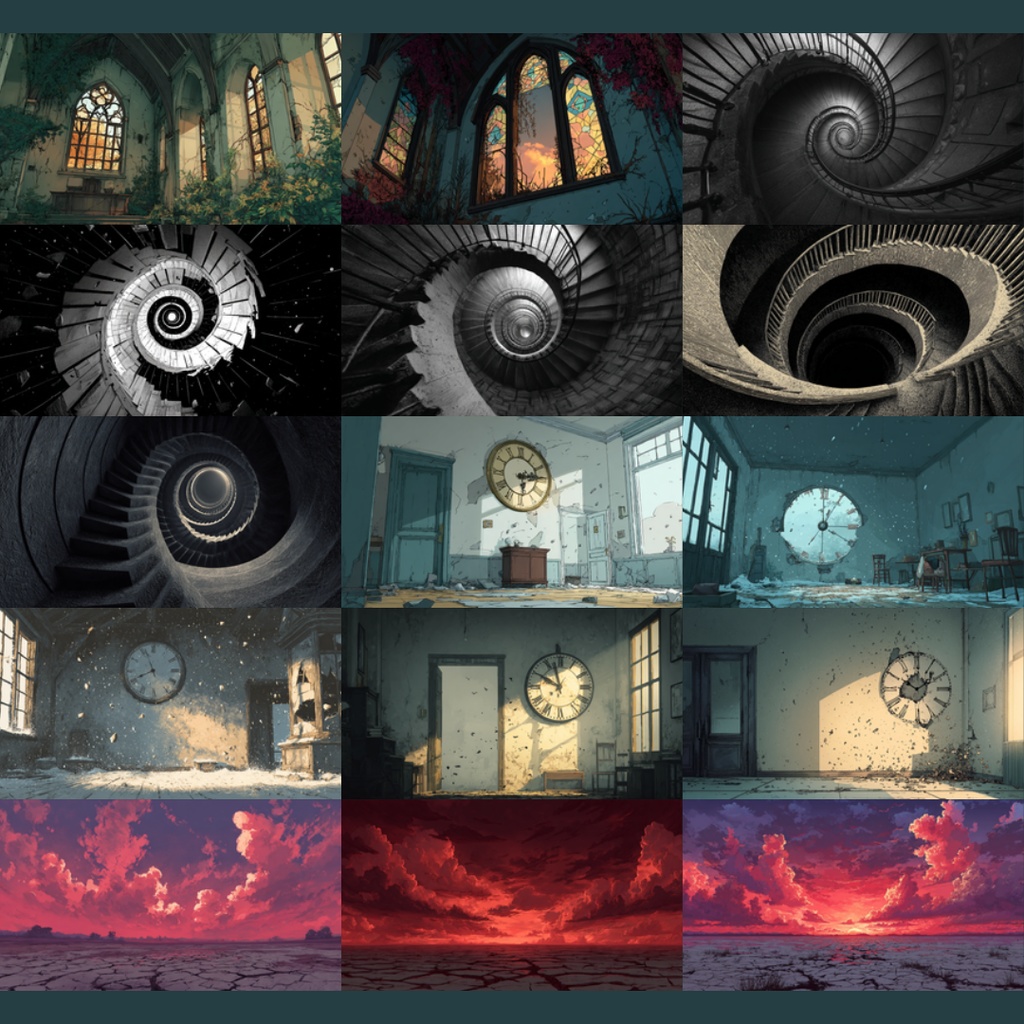 【TRPG背景素材】心象風景 155枚|白い部屋・暗い森・麦畑・白い病棟・白い神殿・黒の図書館・無音の教室etc