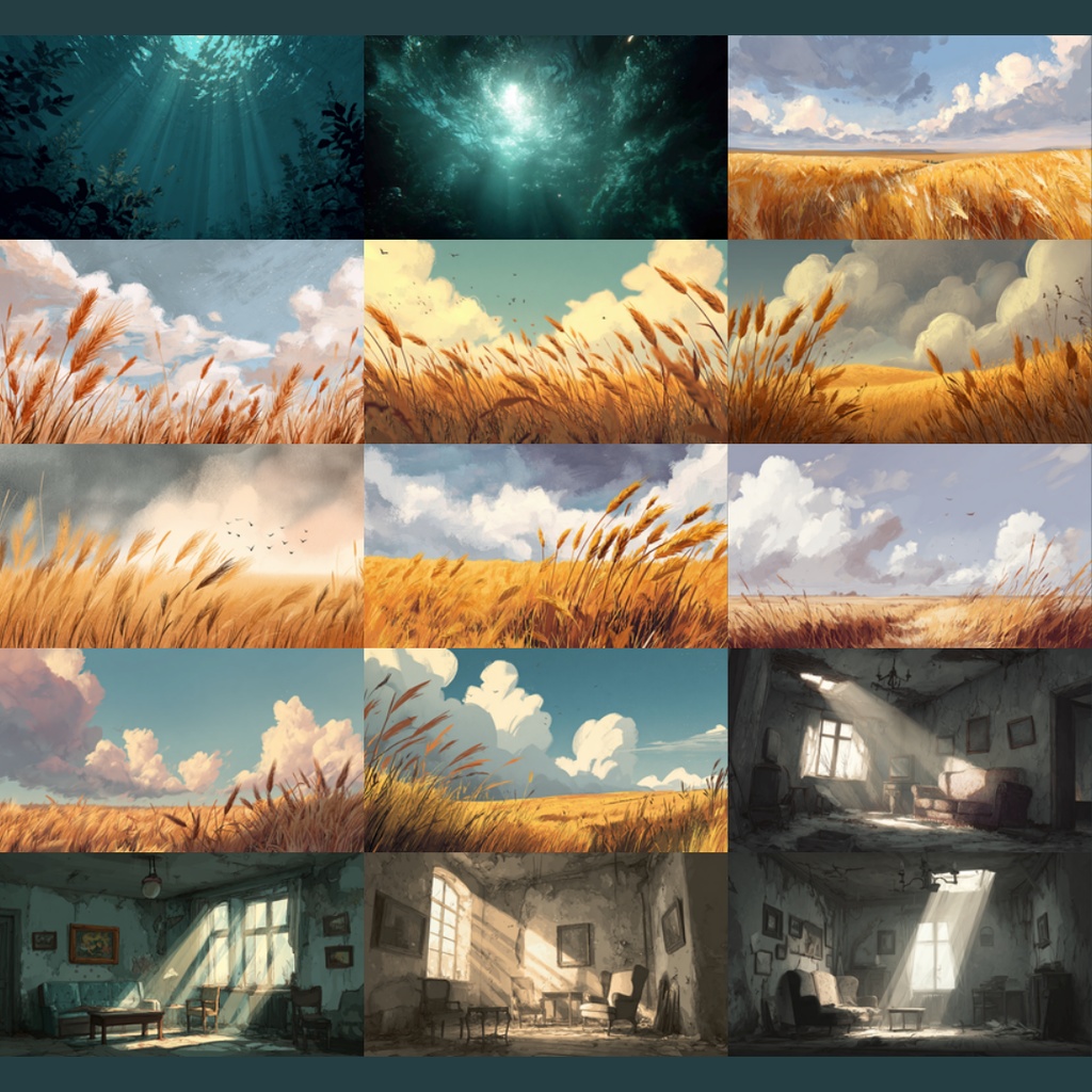 【TRPG背景素材】心象風景 155枚|白い部屋・暗い森・麦畑・白い病棟・白い神殿・黒の図書館・無音の教室etc