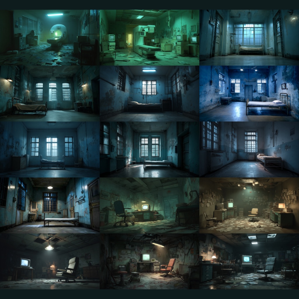 【背景素材】不穏な病院137枚|個室・大部屋・廊下・隔離病室・ICU・精神科・夜の病室(TRPG, CoC, マダミス, ココフォリア, ゲーム)