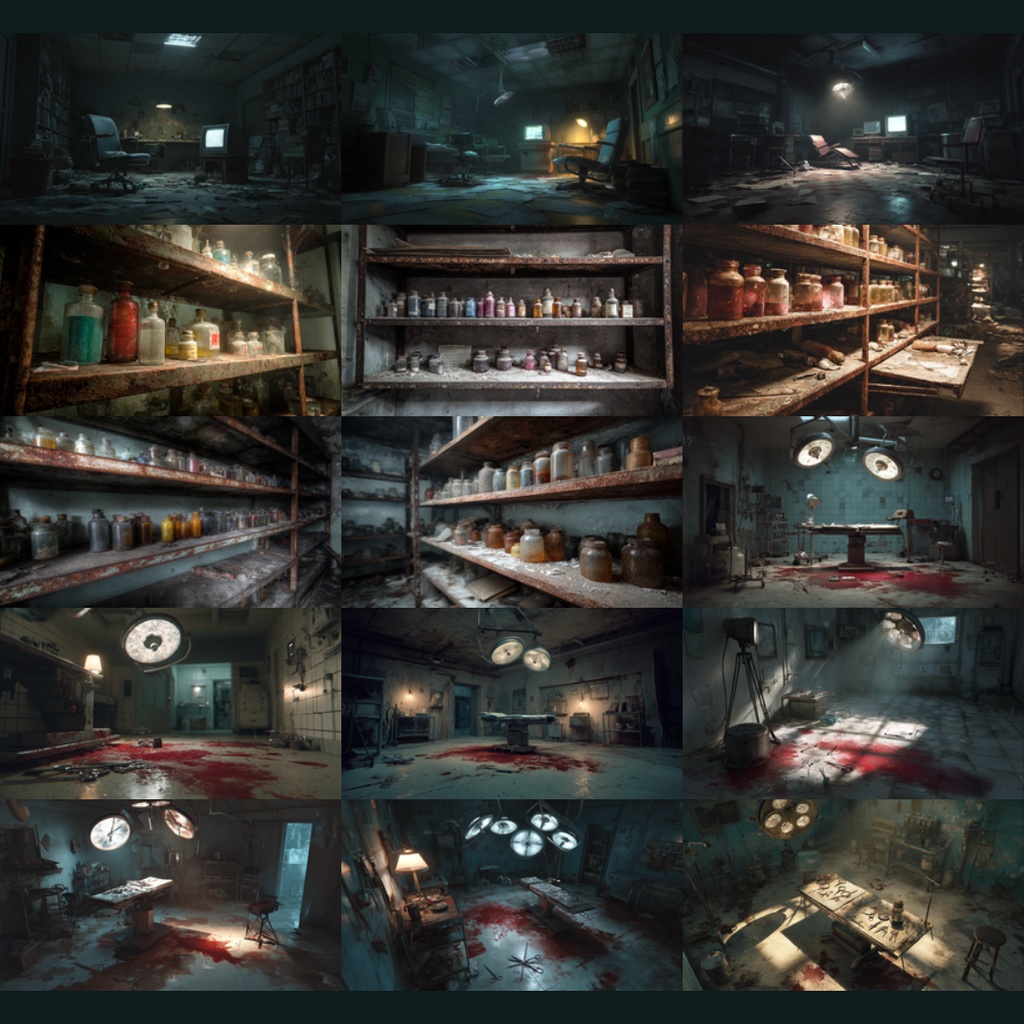 【背景素材】不穏な病院137枚|個室・大部屋・廊下・隔離病室・ICU・精神科・夜の病室(TRPG, CoC, マダミス, ココフォリア, ゲーム)