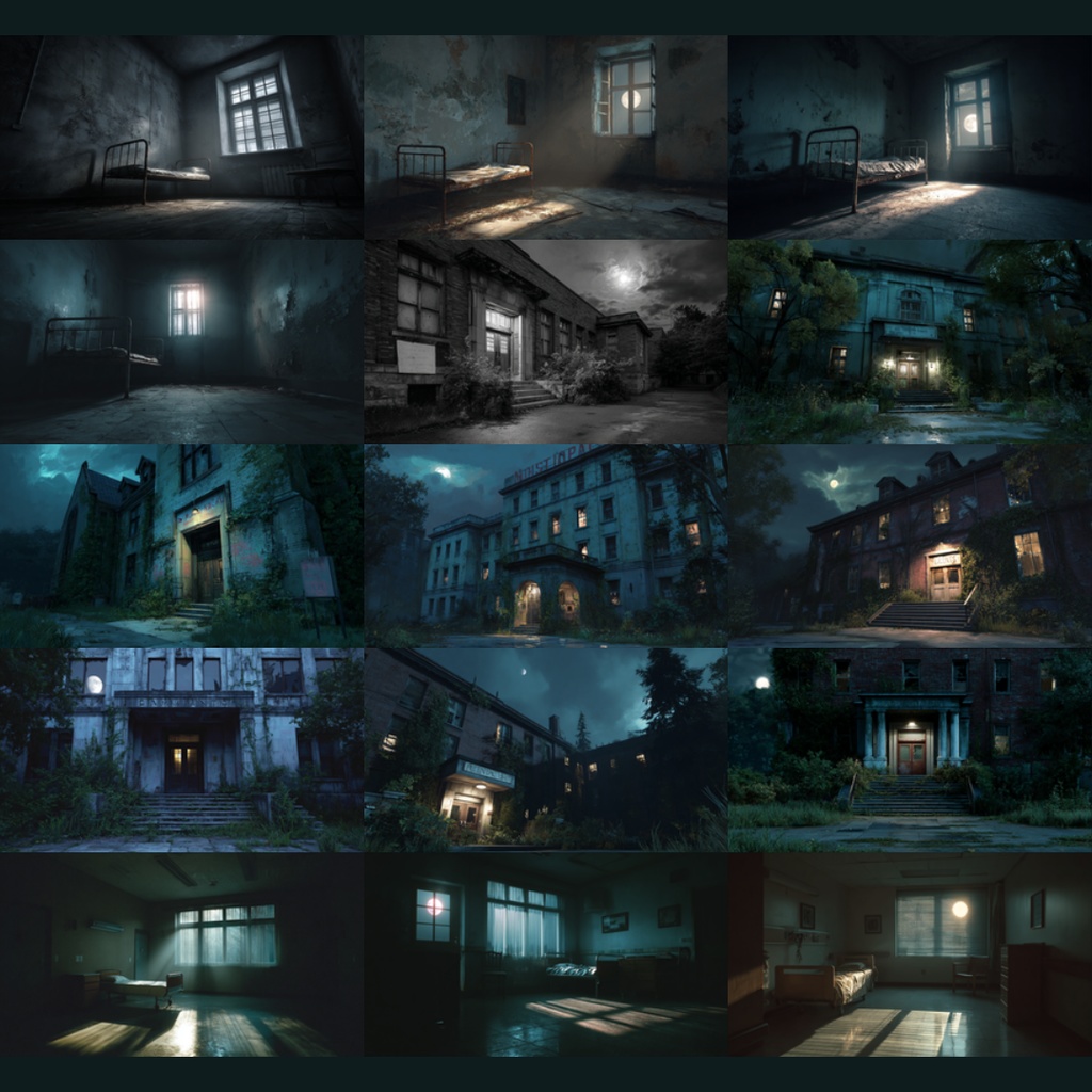 【背景素材】不穏な病院137枚|個室・大部屋・廊下・隔離病室・ICU・精神科・夜の病室(TRPG, CoC, マダミス, ココフォリア, ゲーム)