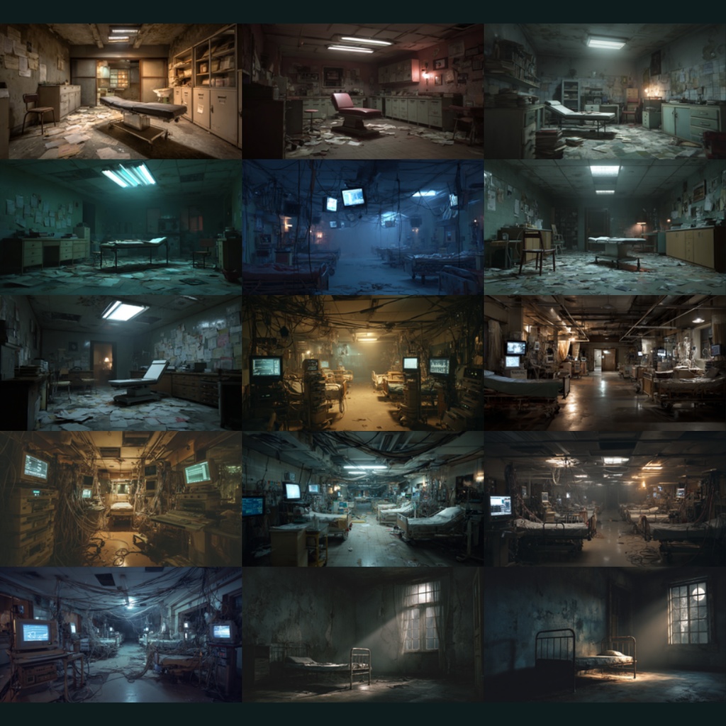 【背景素材】不穏な病院137枚|個室・大部屋・廊下・隔離病室・ICU・精神科・夜の病室(TRPG, CoC, マダミス, ココフォリア, ゲーム)