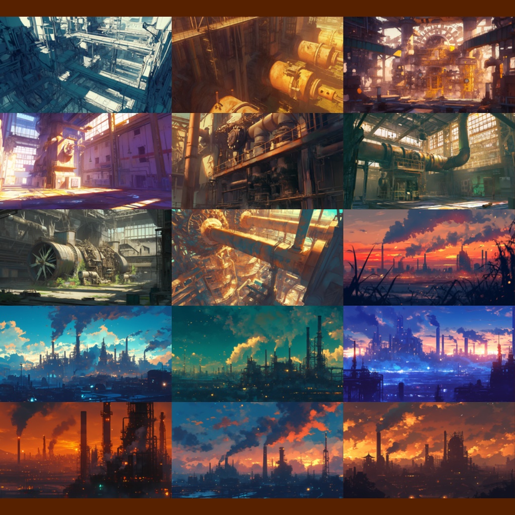 【背景素材】工場・廃工場 175枚|タンク・貯水槽・発電・溶鉱炉(TRPG, マダミス, ココフォリア, ゲーム)