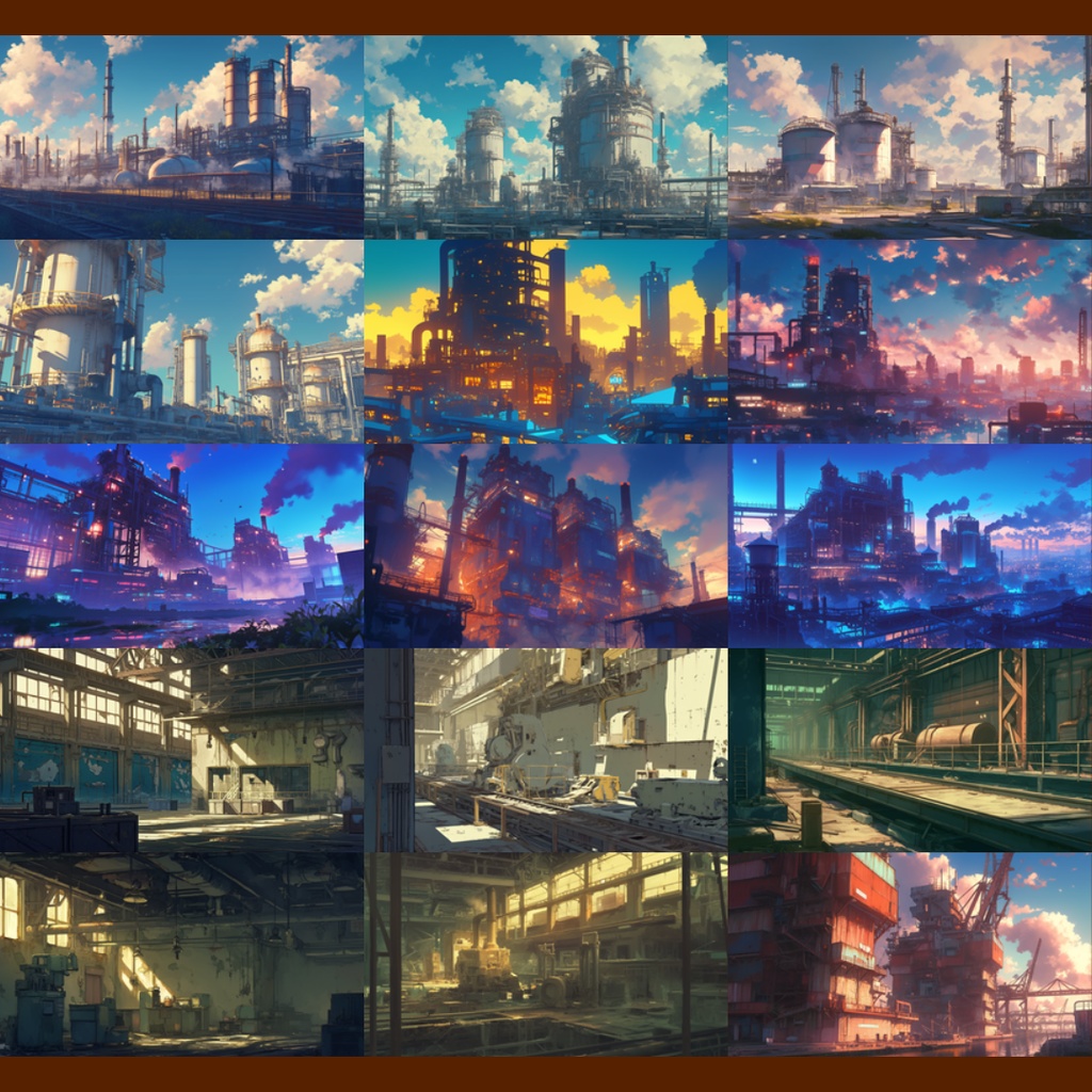 【背景素材】工場・廃工場 175枚|タンク・貯水槽・発電・溶鉱炉(TRPG, マダミス, ココフォリア, ゲーム)