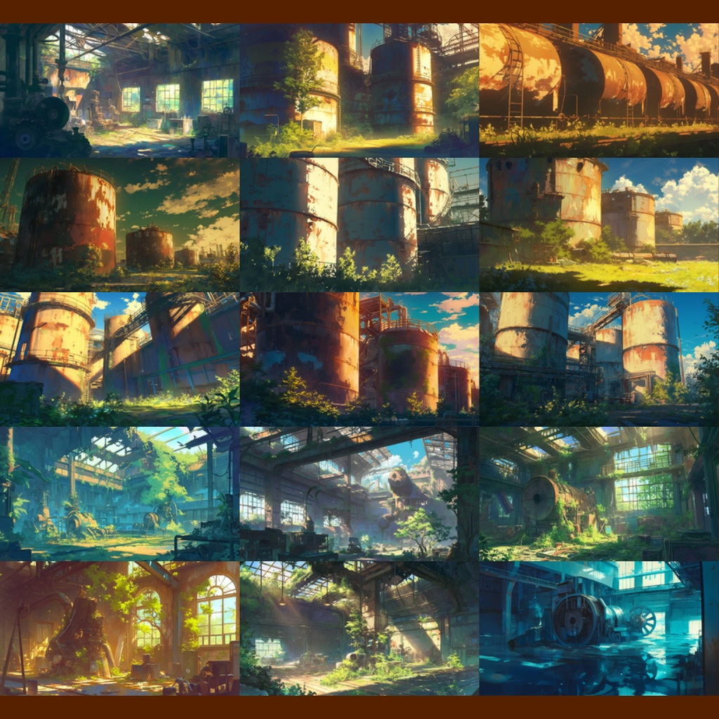 【背景素材】工場・廃工場 175枚|タンク・貯水槽・発電・溶鉱炉(TRPG, マダミス, ココフォリア, ゲーム)