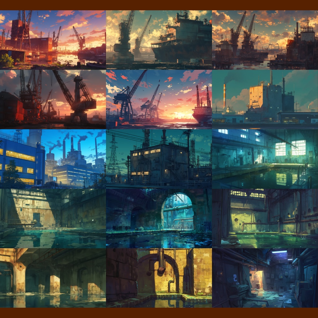 【背景素材】工場・廃工場 175枚|タンク・貯水槽・発電・溶鉱炉(TRPG, マダミス, ココフォリア, ゲーム)