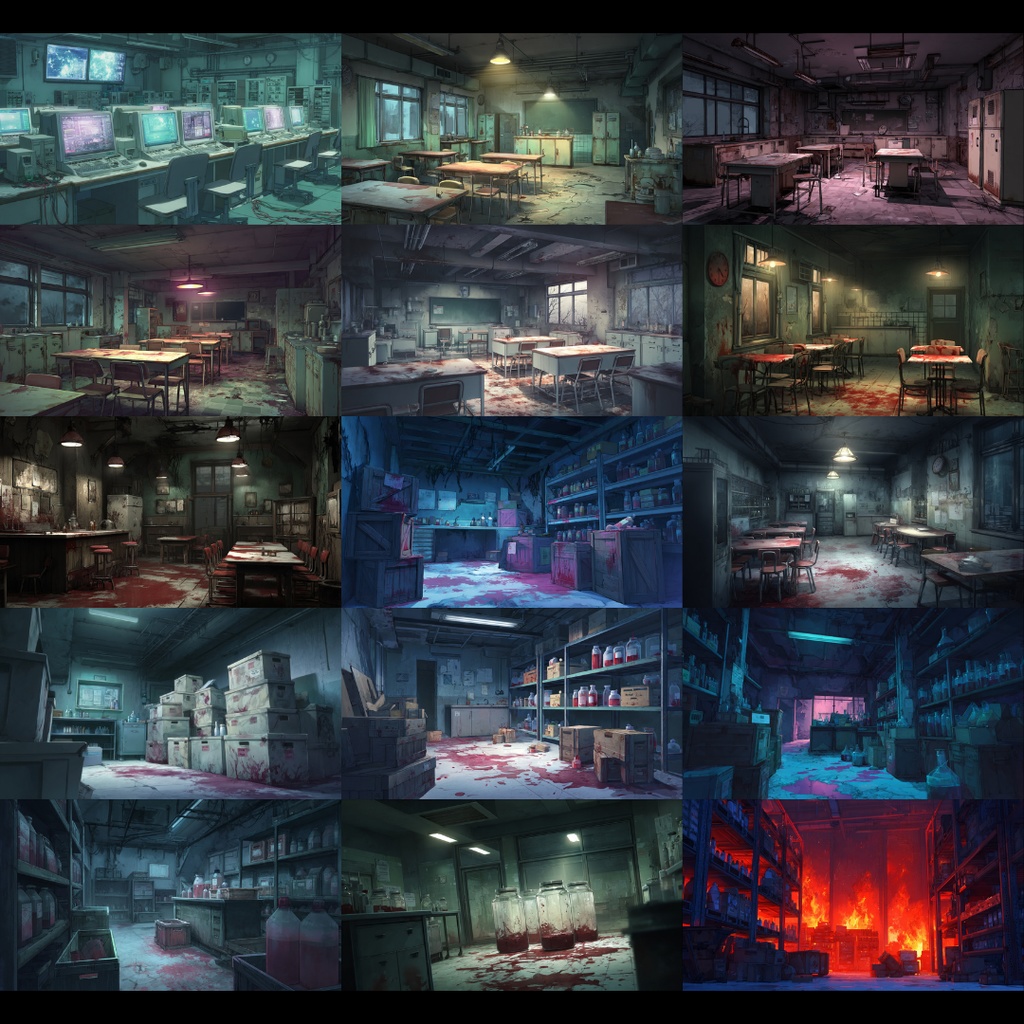 【TRPG背景素材】不穏な研究所 200枚|研究室•外観•会議室•培養液•廊下•階段•休憩室•倉庫etc