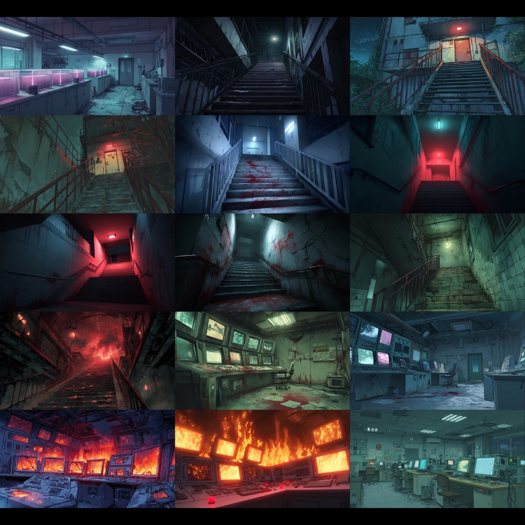 【TRPG背景素材】不穏な研究所 200枚|研究室•外観•会議室•培養液•廊下•階段•休憩室•倉庫etc