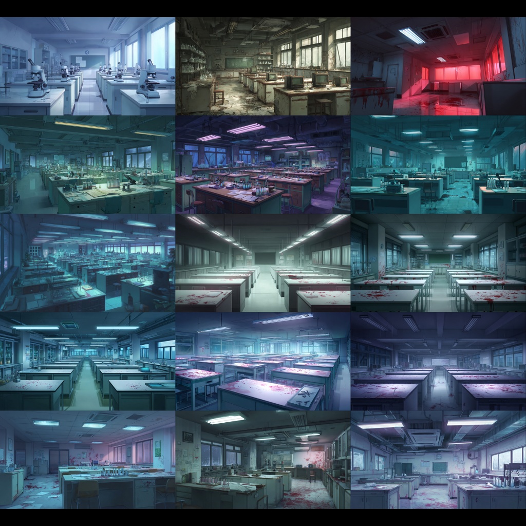 【TRPG背景素材】不穏な研究所 200枚|研究室•外観•会議室•培養液•廊下•階段•休憩室•倉庫etc