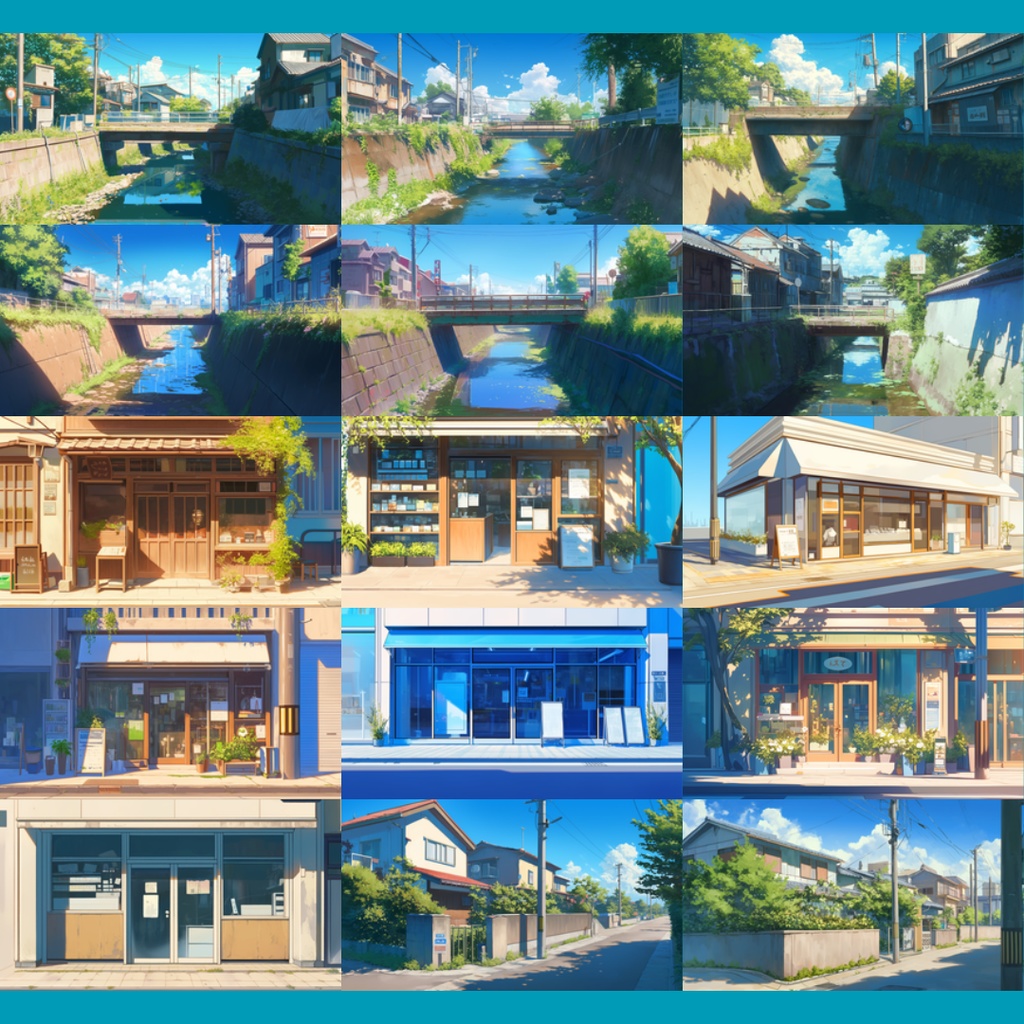 【背景素材】とある街 145枚|住宅街・堤防・海沿い・空き地・駅・郊外・商店(TRPG, マダミス, ココフォリア, ゲーム)