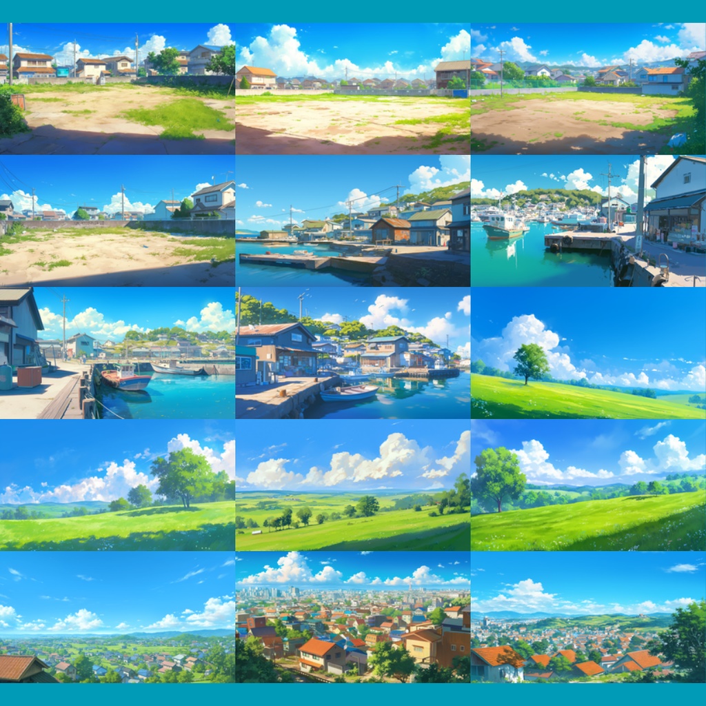 【背景素材】とある街 145枚|住宅街・堤防・海沿い・空き地・駅・郊外・商店(TRPG, マダミス, ココフォリア, ゲーム)