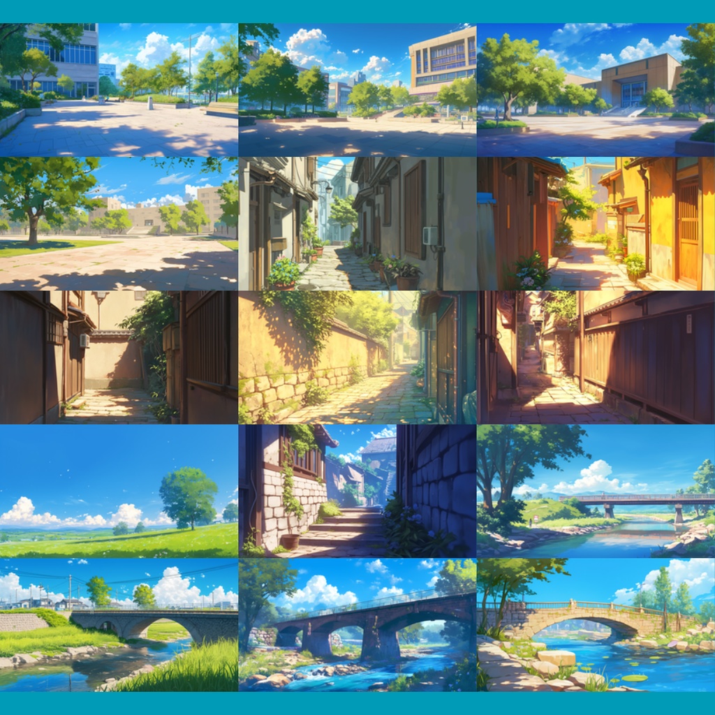 【背景素材】とある街 145枚|住宅街・堤防・海沿い・空き地・駅・郊外・商店(TRPG, マダミス, ココフォリア, ゲーム)