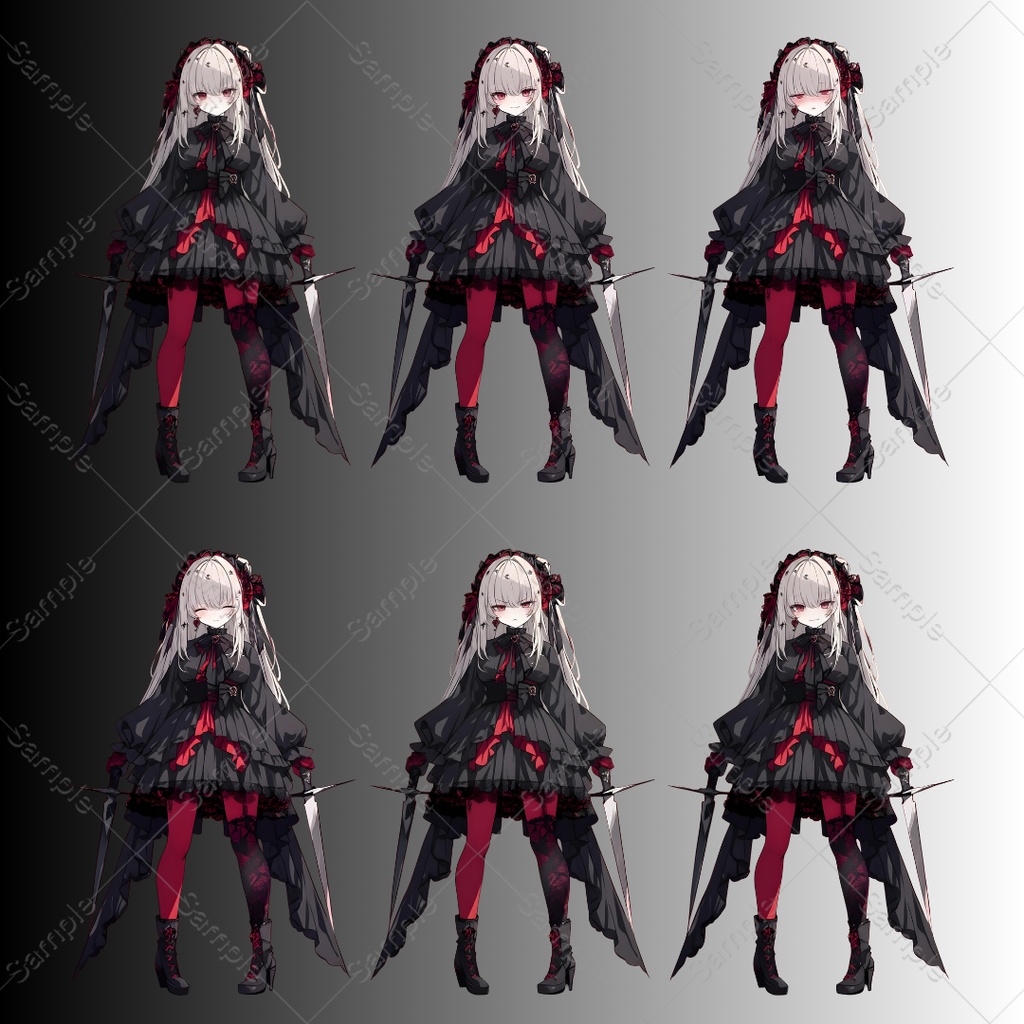 【立ち絵素材】女性(剣士・殺し屋)表情差分20種|TRPG・ゲーム素材・配信素材