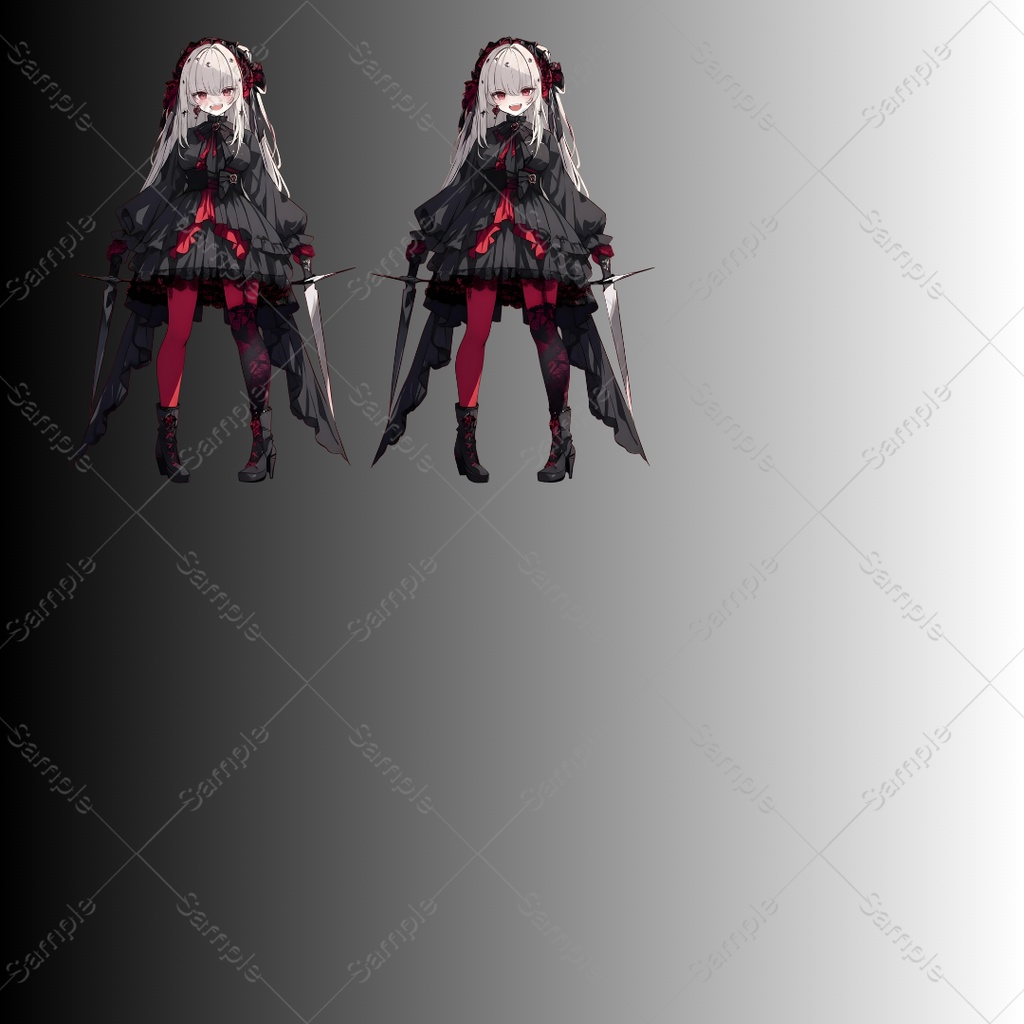 【立ち絵素材】女性(剣士・殺し屋)表情差分20種|TRPG・ゲーム素材・配信素材