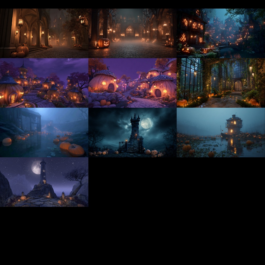 【背景素材】 ハロウィン|ダークファンタジー 85枚|廃墟・館・城・小道etc(TRPG, マダミス, ココフォリア, ゲーム)