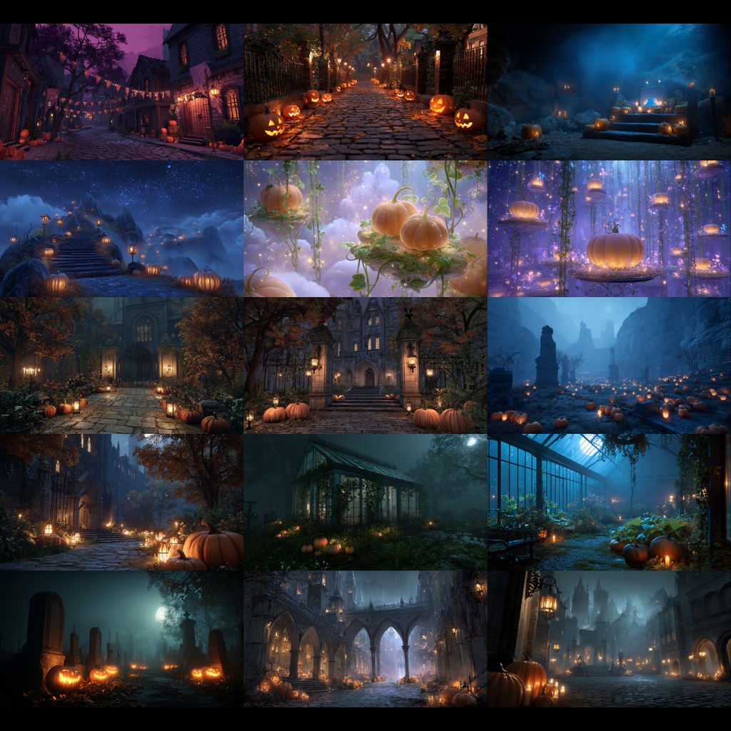 【背景素材】 ハロウィン|ダークファンタジー 85枚|廃墟・館・城・小道etc(TRPG, マダミス, ココフォリア, ゲーム)