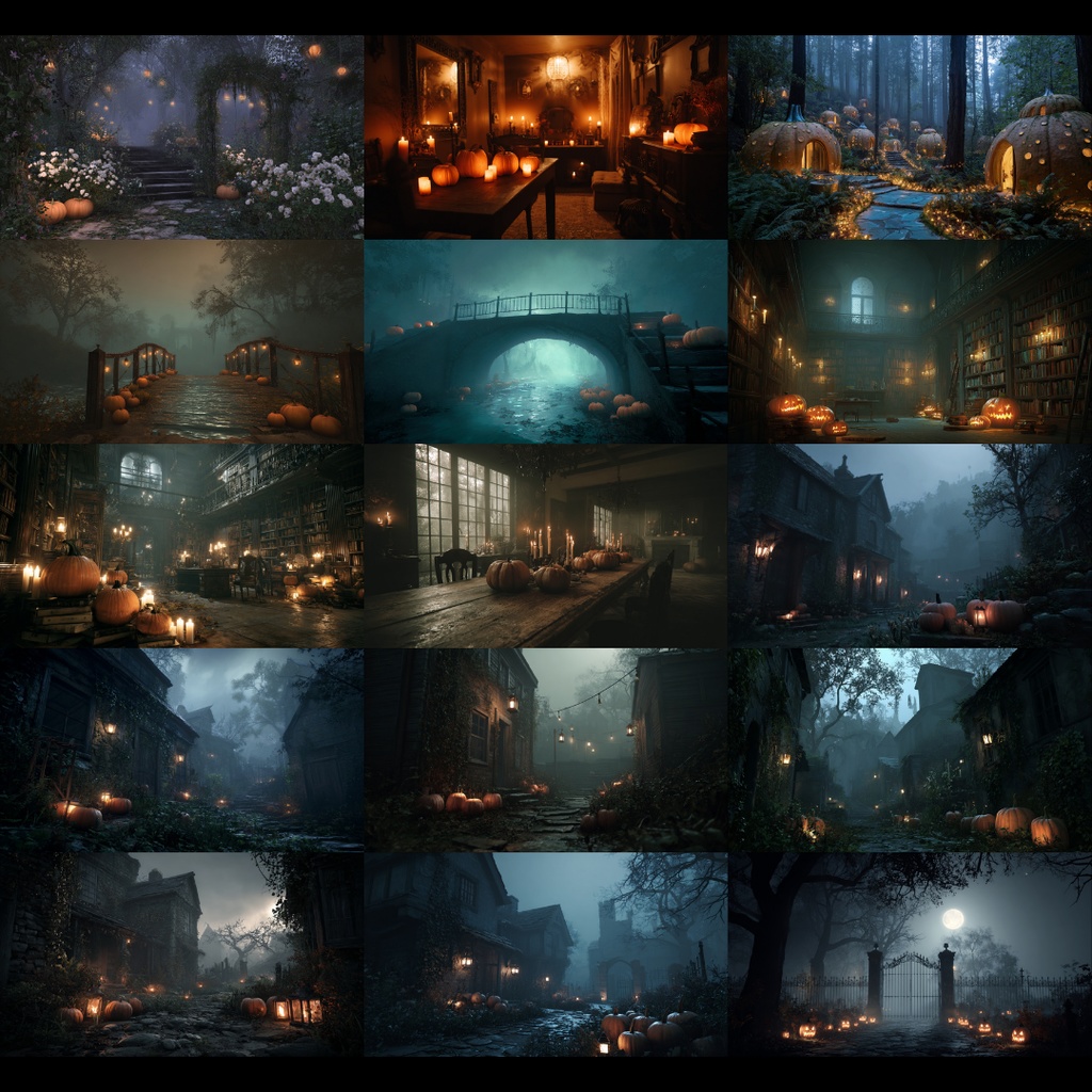 【背景素材】 ハロウィン|ダークファンタジー 85枚|廃墟・館・城・小道etc(TRPG, マダミス, ココフォリア, ゲーム)