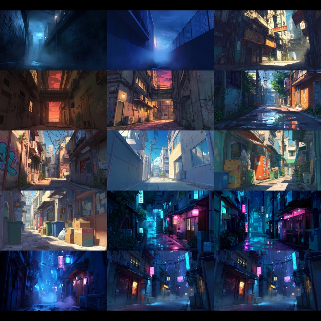 【背景素材】 路地裏 65枚|日常•不穏•夕方•夜etc(TRPG, マダミス, ココフォリア, ゲーム)